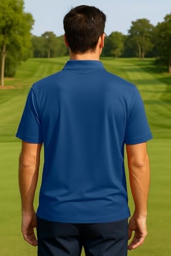 Opna Mens Dry-Fit Golf Polo Shirts,Royal,XX-Large - Image 3