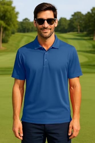 Opna Mens Dry-Fit Golf Polo Shirts,Royal,XX-Large - Image 2