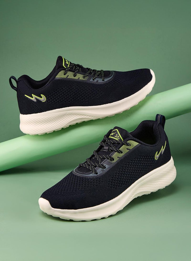 CAMPUS Men’s Navy Sports Shoes – Lace Up Design Shoes with Breathable Fabric and Sturdy Grip Sole - Image 1