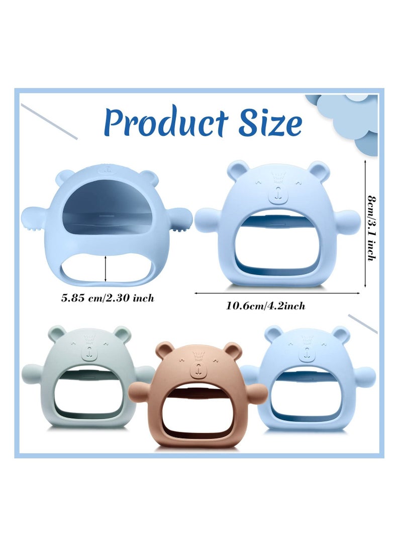 Generic - 3 Packs Bear Baby Teething Toy Silicone Teething Toys For Babies 0-6 Months 6-12 Months Anti Dropping Wrist Hand Teethers Baby Chew Toys For Sucking Needs - Image 1