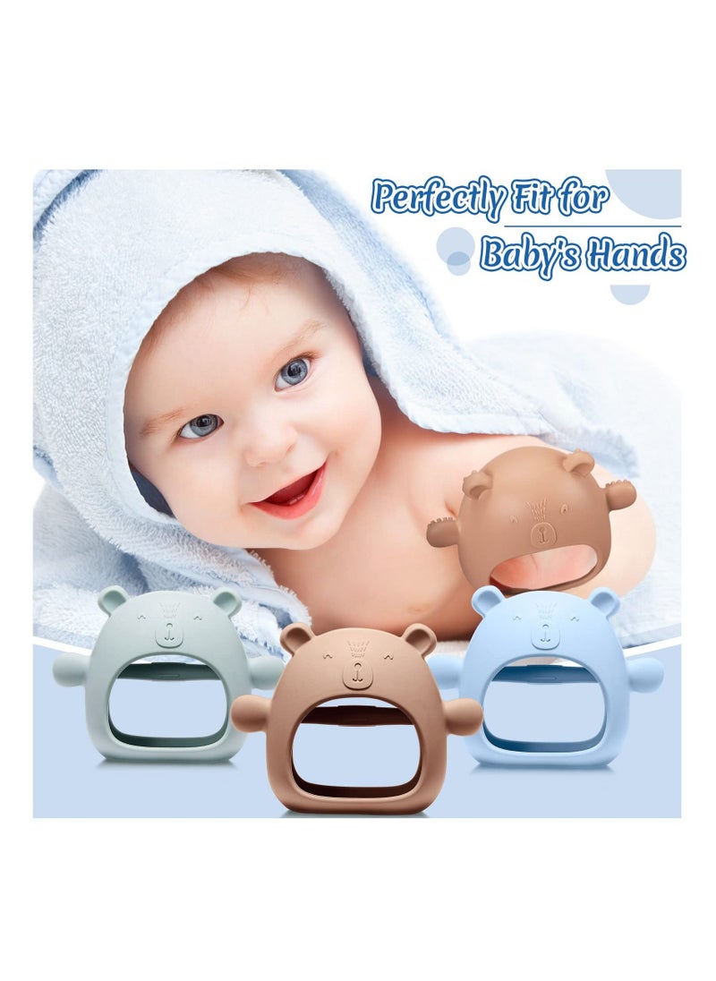 Generic - 3 Packs Bear Baby Teething Toy Silicone Teething Toys For Babies 0-6 Months 6-12 Months Anti Dropping Wrist Hand Teethers Baby Chew Toys For Sucking Needs - Image 1