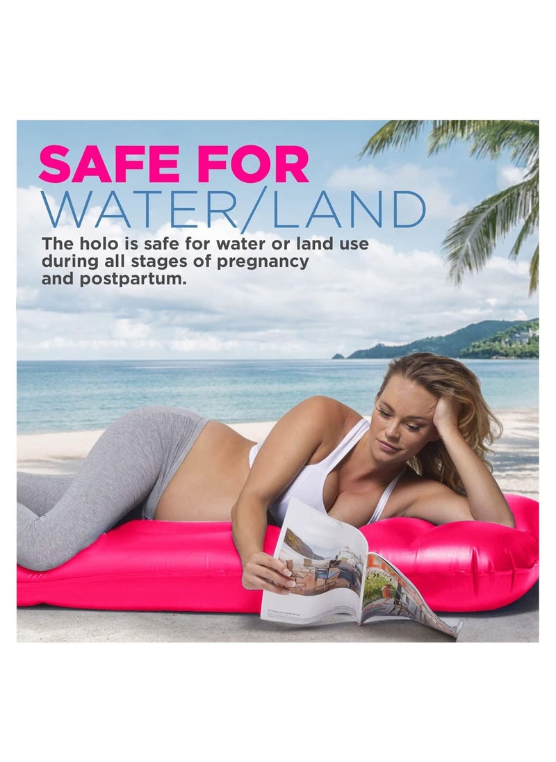 Inflatable Maternity Pillow Prevent Back Pain and Support Your Tummy During Pregnancy - Soft and Supportive Maternity Pillow Design (Pink)