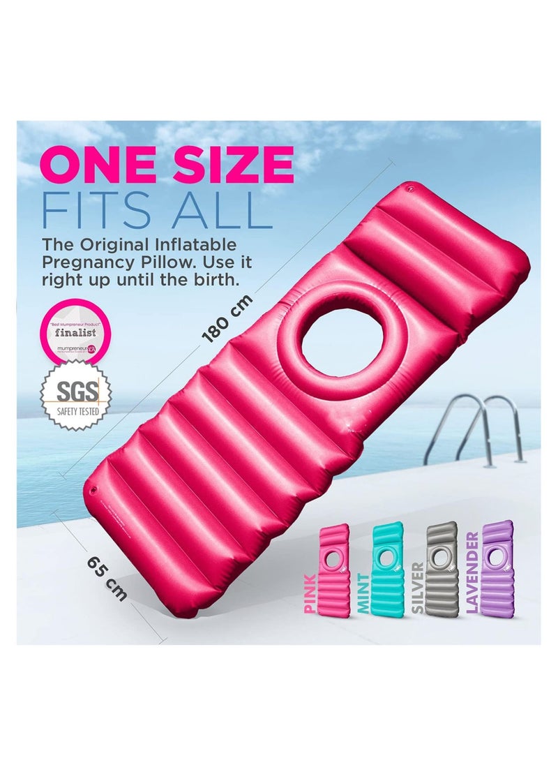 Inflatable Maternity Pillow Prevent Back Pain and Support Your Tummy During Pregnancy - Soft and Supportive Maternity Pillow Design (Pink)