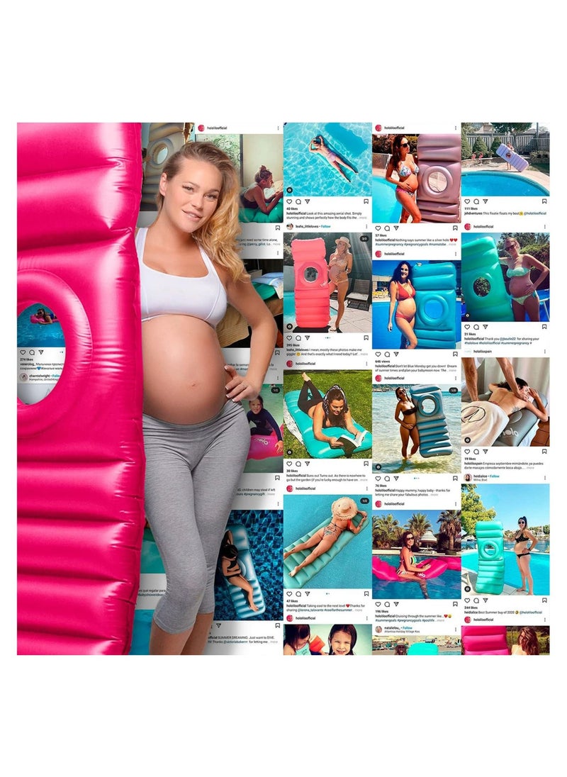 Inflatable Maternity Pillow Prevent Back Pain and Support Your Tummy During Pregnancy - Soft and Supportive Maternity Pillow Design (Pink)