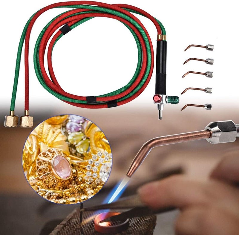 klarako Little Torch Soldering Welding with 5 Tips, Jewelry Oxygen Torch, Jewelry Processing Equipment Welding Gun Fit - Image 3