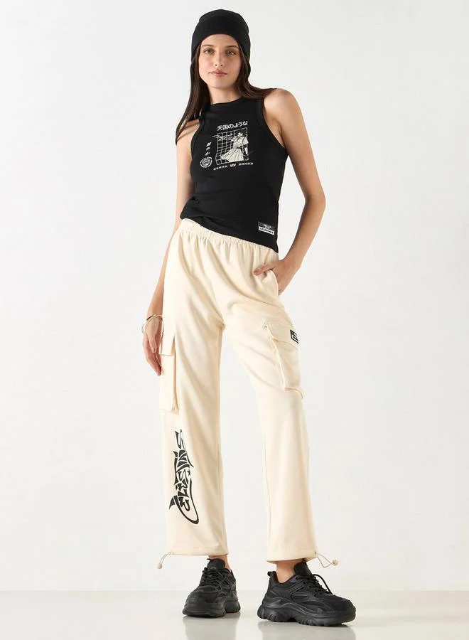 SP Characters Anime Print Sleeveless Tank Top with Crew Neck