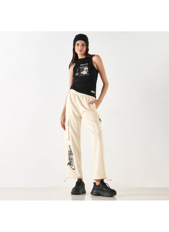 SP Characters - Anime Print Sleeveless Tank Top with Crew Neck - Image 1