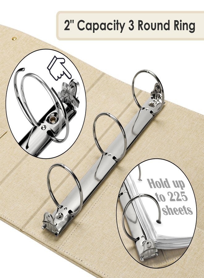 EYROZILL 3 Ring Binder 2 Inch, Binder for Letter Size (11" x 8.5") with 5 Tab Dividers, File Folder Labels and Low Profile Clipboards, Tulip White - Image 3