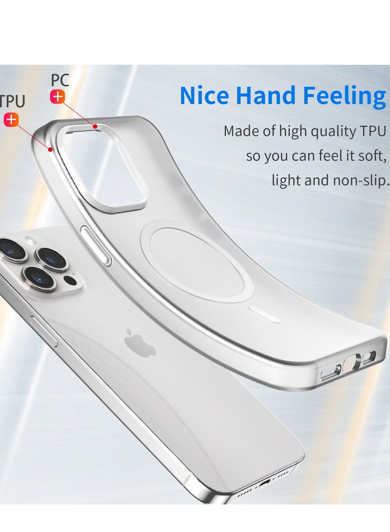 Abania iPhone 15 Pro Max Case with MagSafe, Translucent Matte White, Slim Military-Grade Shockproof, Anti-Yellow Anti-Fingerprint iPhone 15 Pro Max Cover Compatible with MagSafe Accessories - Image 3