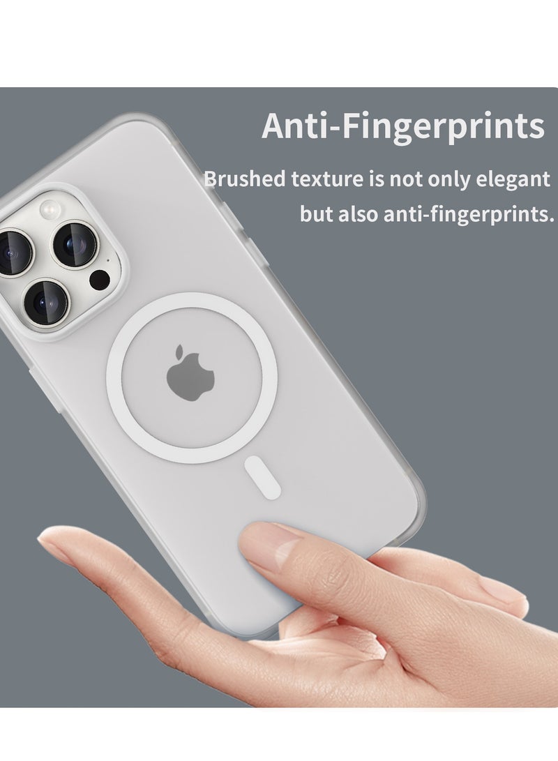 Abania iPhone 15 Pro Max Case with MagSafe, Translucent Matte White, Slim Military-Grade Shockproof, Anti-Yellow Anti-Fingerprint iPhone 15 Pro Max Cover Compatible with MagSafe Accessories - Image 4