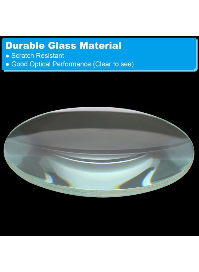PATIKIL 8" (200mm) Focal Length Double Convex Lens, 75mm Diameter 7.3mm Height Glass Optically Polished Round Edges Lens for Physics Experiment, Clear - Image 5