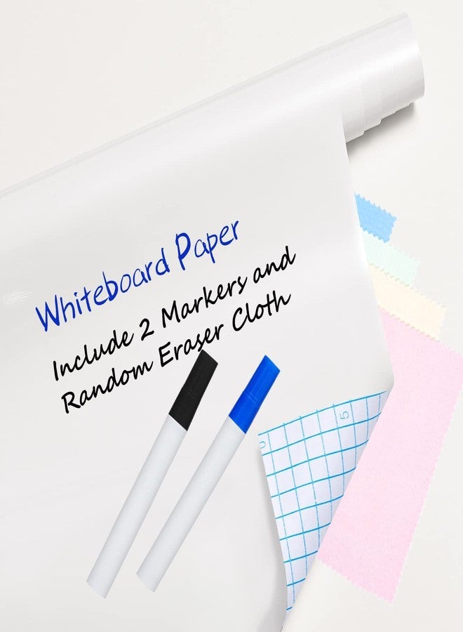 TimeTech Removable Whiteboard Wall Sticker Roll (45x100cm) – Peel & Stick Dry Erase Contact Paper with 2 Markers | Ideal for Home, Kitchen, Office, Classroom & Kids Room | Easy Clean & Durable - Image 1