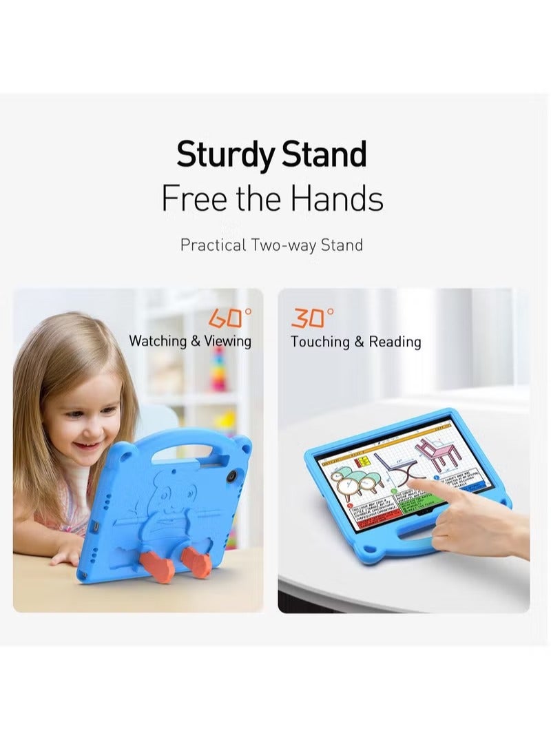 دوكس دوتشيز Kids Case for Samsung Galaxy TAB A8 Cover with Handle Stand with Pencil Holder iPad Mini Tablet Case Blue - Image 2