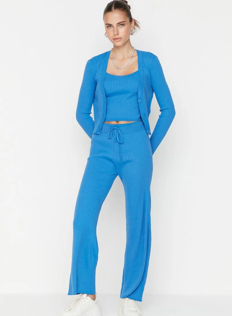 trendyol Button Detail Ribbed Cardigan & Pants Set