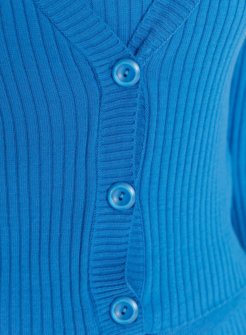 trendyol Button Detail Ribbed Cardigan & Pants Set