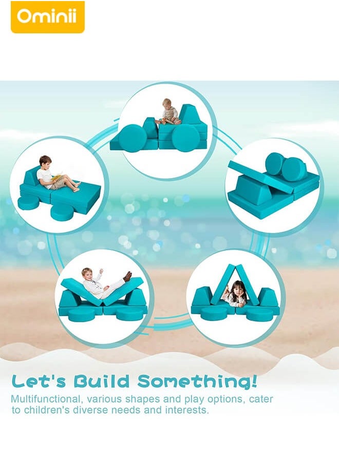 Ominii - Kids' Play Sofa Activity Center - Modular & Foldable Design, Sparks Creativity, Safe & Durable, Perfect for Playrooms or Indoor Fun - Blue - Image 1