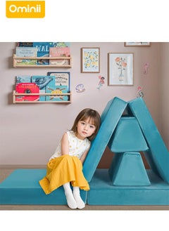 Ominii Kids' Play Sofa Activity Center - Modular & Foldable Design, Sparks Creativity, Safe & Durable, Perfect for Playrooms or Indoor Fun - Blue  - Image 2