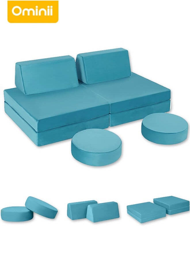 Ominii - Kids' Play Sofa Activity Center - Modular & Foldable Design, Sparks Creativity, Safe & Durable, Perfect for Playrooms or Indoor Fun - Blue - Image 1