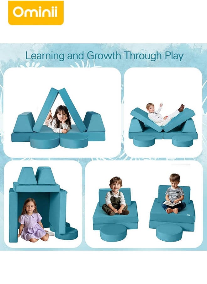 Ominii - Kids' Play Sofa Activity Center - Modular & Foldable Design, Sparks Creativity, Safe & Durable, Perfect for Playrooms or Indoor Fun - Blue - Image 1