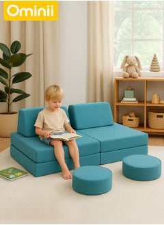 Ominii Kids' Play Sofa Activity Center - Modular & Foldable Design, Sparks Creativity, Safe & Durable, Perfect for Playrooms or Indoor Fun - Blue  - Image 1