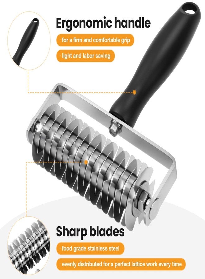 Ecavria قطاعة عجين شبكية من إيكافيرا، قطاعة عجين شبكية فاخرة من الفولاذ المقاوم للصدأ، أداة تقطيع معجنات احترافية لفطائر لحم ويلينغتون والخبز والكوكيز والبيتزا - Image 5