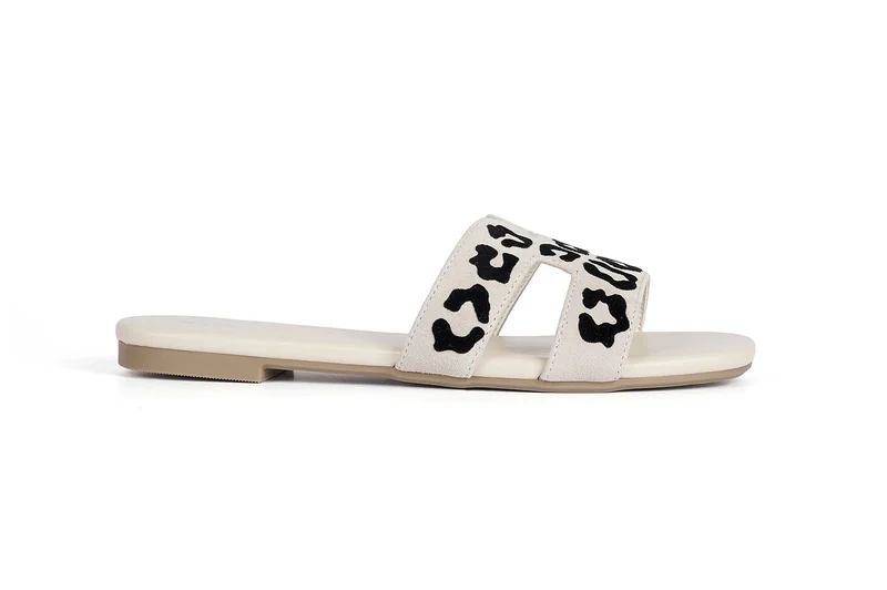 Ladies  flat slide Sandals printed