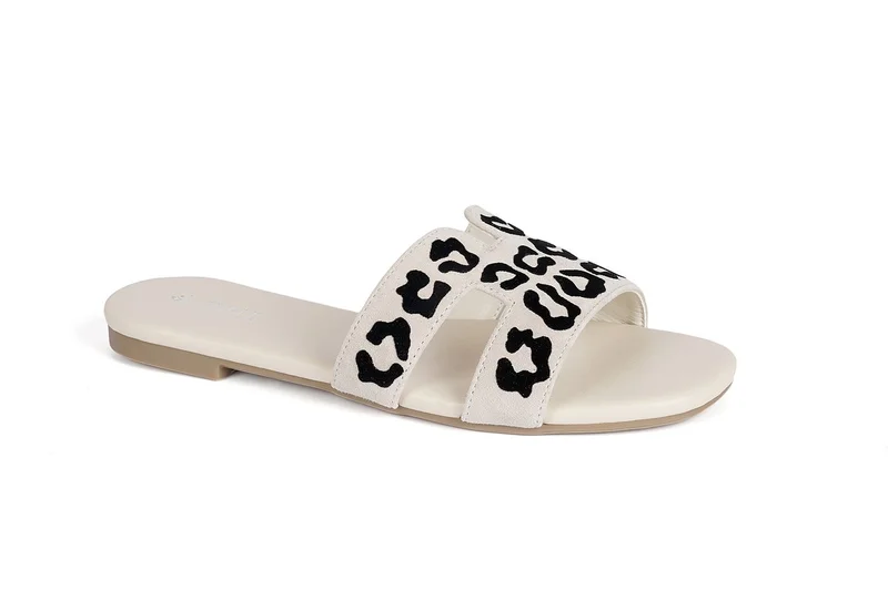 كابلي شباشب مسطحة نسائية مطبوعة