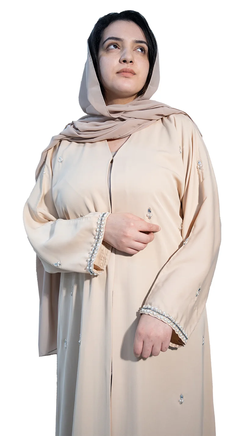 NUKHBAA Elegant Abaya with beautiful beadwork-667