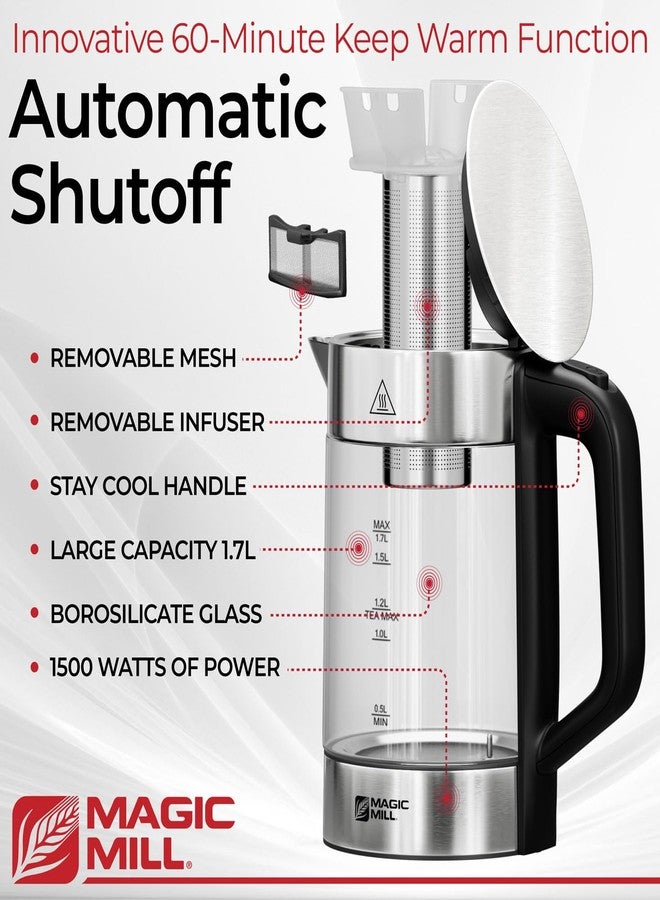 Magic Mill Pro Electric Kettle with tea Infuser and Temperature Control - Keep Warm Function, Rapid Boil, Automatic Safety Shut Off, BPA Free, No Plastic on Water, British Patent Technology,Large 1.7L - Image 2