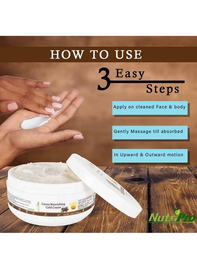NutriPro Cocoa Nourishing Cold Cream|Enriched With Coffee & Vitamin E|For Deep Moisturizing, Nourishment, And Protection 200ml - Image 4