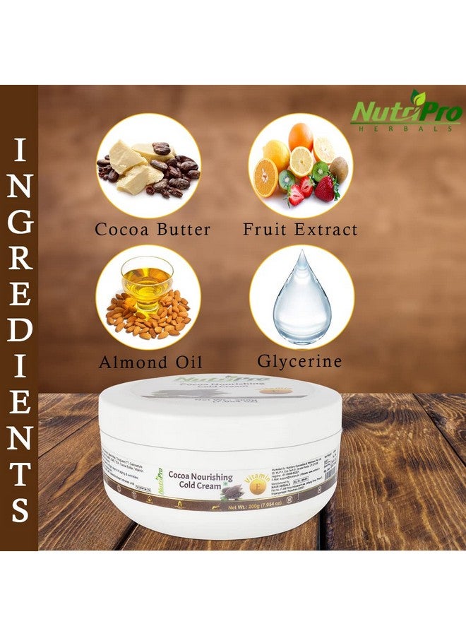NutriPro Cocoa Nourishing Cold Cream|Enriched With Coffee & Vitamin E|For Deep Moisturizing, Nourishment, And Protection 200ml - Image 3