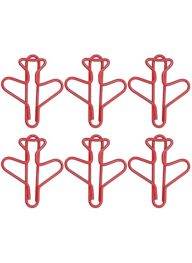 مشابك ورقية للمكاتب، مشابك ورقية بتصميم طائرة لعمليات الديكور (أحمر) - Image 5