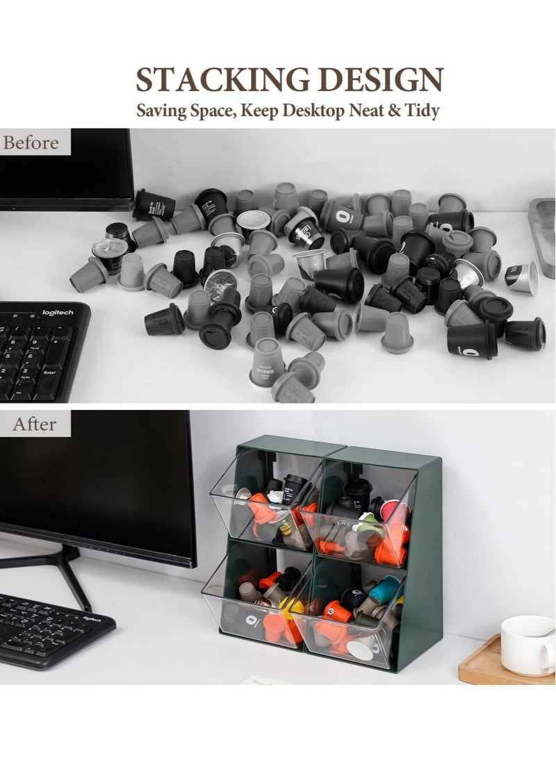 MIXDE 2 Pack Coffee Pod Holder, Plastic Coffee Bar Accessories and Organizer for K Cups, Tea Bags, Creamer, Sugar Bags, Capsule, Clear Coffee Station Storage for Home Office Counter  - Image 4