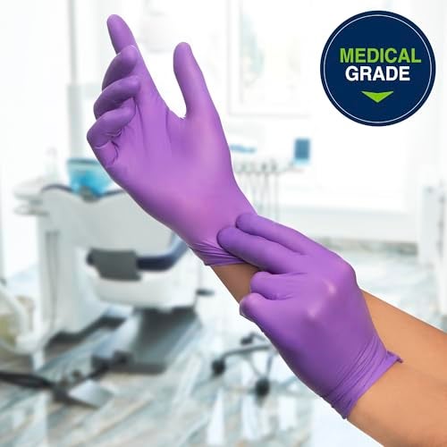 HALYARD PURPLE NITRILE Exam Gloves, Powder-Free, Non-Sterile, 5.9 mil, 9.5 Inches, Purple, Size Medium, 55082 (Box of 100) - Image 5