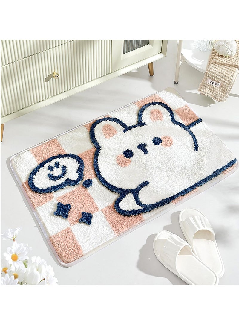SYOSI Animal Bathroom Rug Mat Extra Soft and Absorbent Bath Rugs Machine Wash Dry Non Slip Carpet for Tub Shower Room Rabbit 16x24In  - Image 3