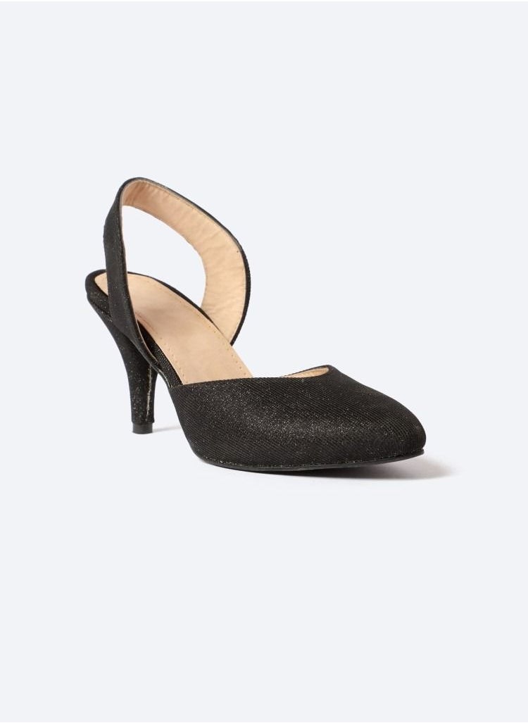 Zahwa Shimmering Fabrice Open-Toed Heeled Shoes, 7cm Thin Heels  - Image 5