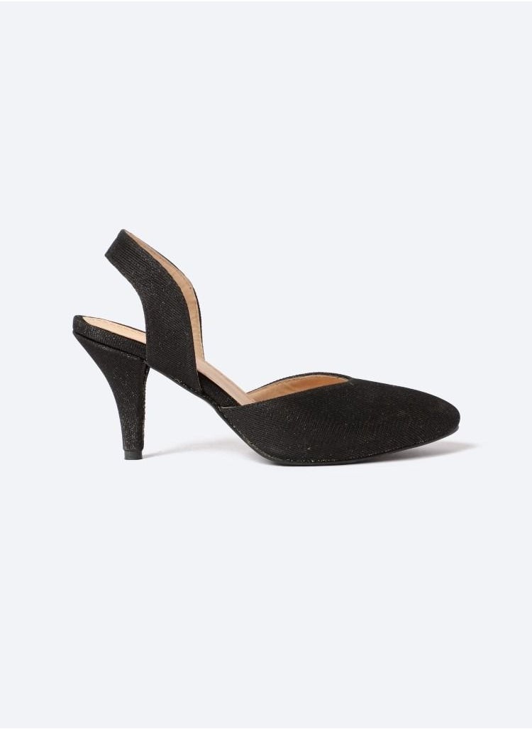 Zahwa Shimmering Fabrice Open-Toed Heeled Shoes, 7cm Thin Heels  - Image 1