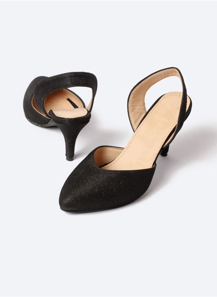 Zahwa Shimmering Fabrice Open-Toed Heeled Shoes, 7cm Thin Heels  - Image 2