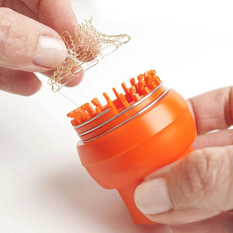 woobles Wire Crochet Tool, Orange ABS Wire Crochet Loom Ergonomic Automatic Release for Crafts - Image 3