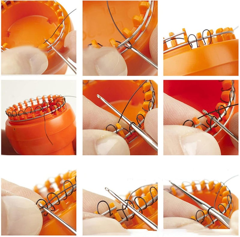 woobles Wire Crochet Tool, Orange ABS Wire Crochet Loom Ergonomic Automatic Release for Crafts - Image 5