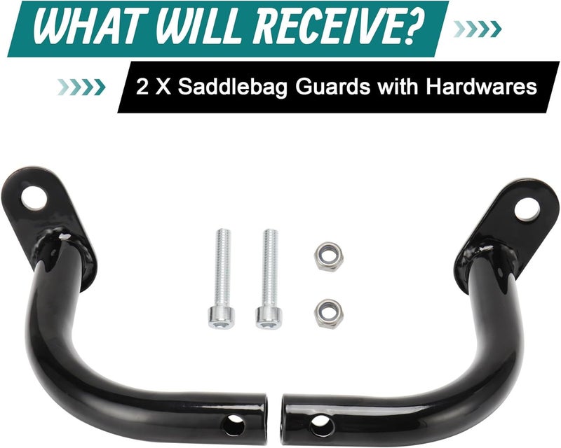 MoKitDora Harley Saddlebag Guards Eliminator Brackets for 1997-2008 Touring Electra Glide, 1993-2013 Road King, 1998-2003 Road Glide - Black - Image 4