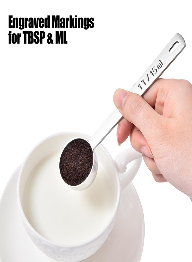 Doosu Metal Coffee Measuring Scoop, Food-Grade 18/8 Stainless Steel Coffee Beans Spoon with 10.8cm Long Handle, Tablespoon Scooper for Ground Coffee, Espresso, Protein Powders, Tea, Sugar (1 Tbsp) - Image 4