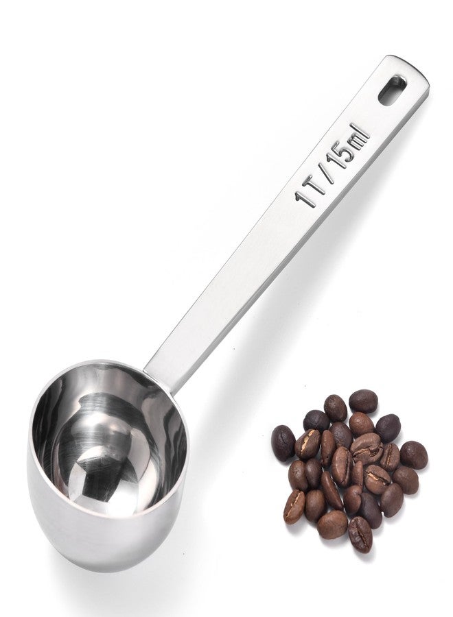 Doosu Metal Coffee Measuring Scoop, Food-Grade 18/8 Stainless Steel Coffee Beans Spoon with 10.8cm Long Handle, Tablespoon Scooper for Ground Coffee, Espresso, Protein Powders, Tea, Sugar (1 Tbsp) - Image 1