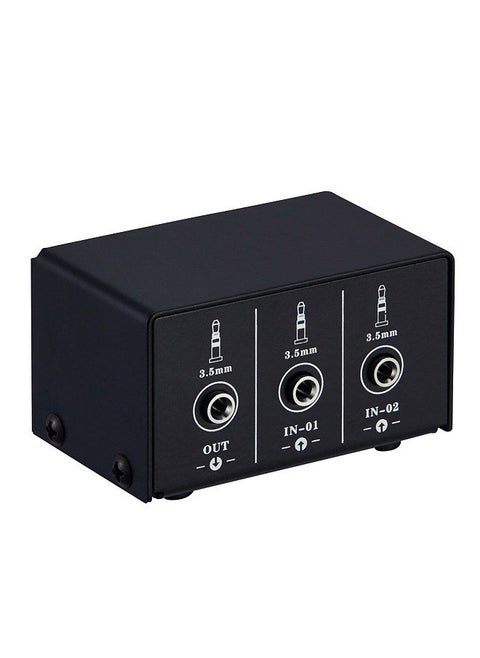 Audio Switcher 3.5Mm 2 In 1 Out / 1 In 2 Out A/B Switch Stereo Audio Splitter Box With No Distortion 3.5Mm Jack For Switching Between Computer Speakers And Headphones