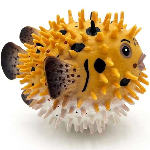 Gemini&Genius GeminiGenius Realistic Pufferfish Action Figure Blowfish Educational Gift DIY Craft Decor Swimming Bath Toy - Image 1
