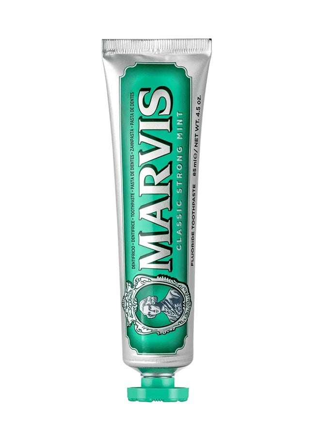 Marvis Classic Strong Mint Toothpaste 85ml, Sensational Flavoured Toothpaste Helps Remove Plaque with Long Lasting Freshness - Image 2