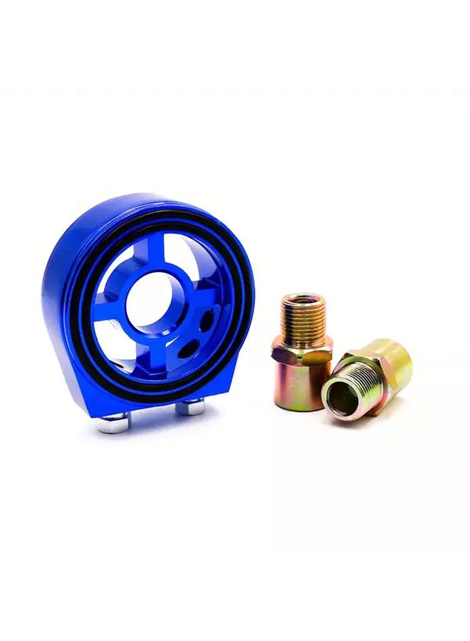3 4 16 M20 1.5 Oil Filter Sandwich Plate Fuel Cooler Thermostat Adapter Blue - Image 1