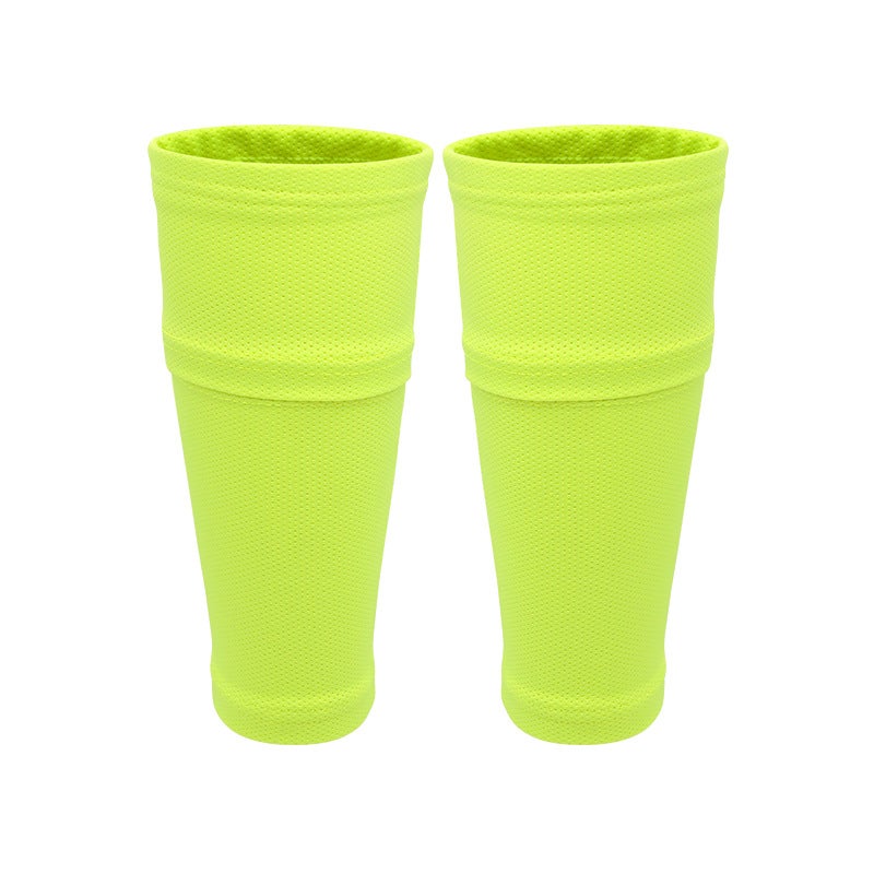 Mens Soccer Leg Sleeve with Pocket Covered Pouch-Fluorescent Green 