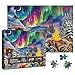 Larkipuzz Magic Northern Lights Landscape Puzzles for Adults 1000 Pieces Colorful Nature Aurora Animal Deer Jigsaw Puzzles Beautiful Winter Snow Scenic Cabin Camping Stars Puzzle - Image 2