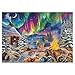 Larkipuzz Magic Northern Lights Landscape Puzzles for Adults 1000 Pieces Colorful Nature Aurora Animal Deer Jigsaw Puzzles Beautiful Winter Snow Scenic Cabin Camping Stars Puzzle - Image 4